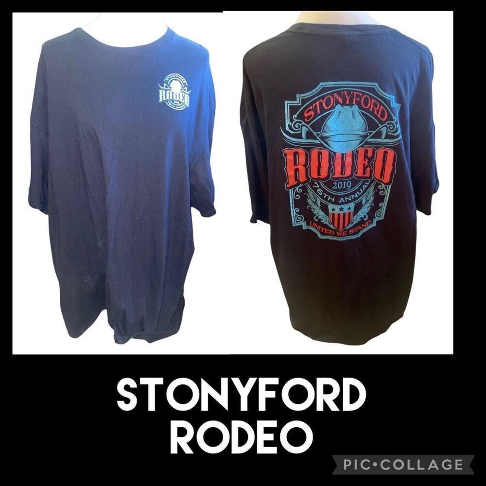 Stonyford Rodeo 2019 76th Anniversary United We Stand Black 2XL-NWOT